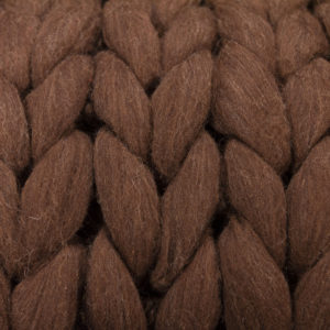 Chunky Knit Merino Wool Blanket, Lap Throp, Bed Runner in Natural Brown